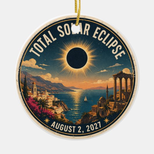 Totale Zonsverduistering 2027 Keramisch Ornament (Voorkant)