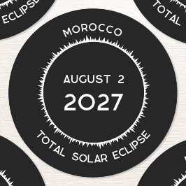 Totale Zonsverduistering 2027 Marokko Ronde Sticker