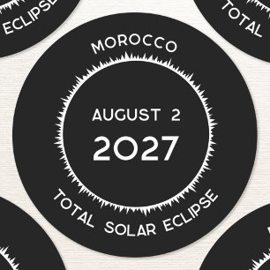 Totale Zonsverduistering 2027 Marokko Ronde Sticker