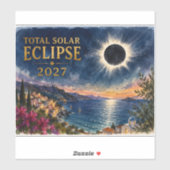 Totale Zonsverduistering 2027 Middellandse Zee  Sticker (Vel)