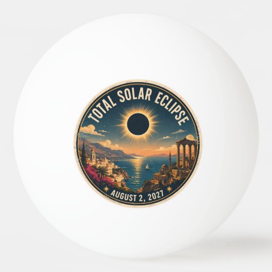 Totale Zonsverduistering 2027  Pingpongbal (Voorkant)