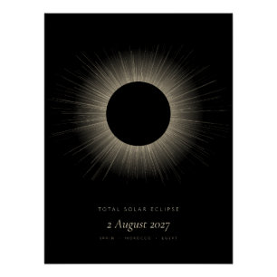 Totale Zonsverduistering 2027 Poster – Corona Kuns