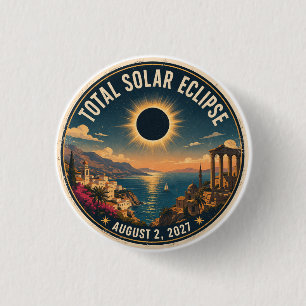 Totale Zonsverduistering 2027 Ronde Button 3,2 Cm