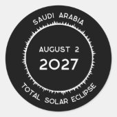 Totale Zonsverduistering 2027 Saoedi-Arabië Ronde Sticker (Voorkant)