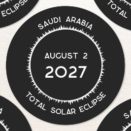 Totale Zonsverduistering 2027 Saoedi-Arabië Ronde Sticker