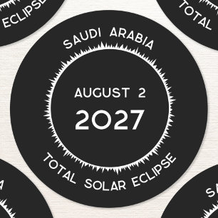 Totale Zonsverduistering 2027 Saoedi-Arabië Ronde Sticker