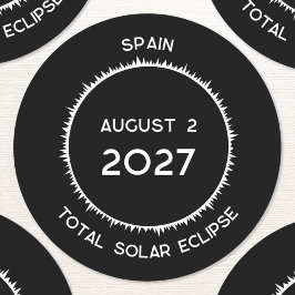 Totale Zonsverduistering 2027 Spanje Ronde Sticker