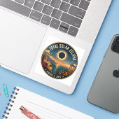 Totale Zonsverduistering 2027  Sticker (Laptop met iPhone)