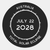 Totale Zonsverduistering 2028 Australië Ronde Sticker (Voorkant)