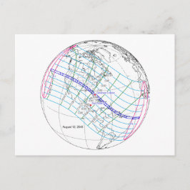 Totale Zonsverduistering 2045 Global Path Briefkaart