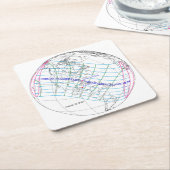 Totale Zonsverduistering 2045 Global Path Kartonnen Onderzetters (Schuin)