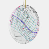 Totale Zonsverduistering 2045 Global Path Keramisch Ornament (Rechts)