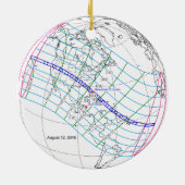 Totale Zonsverduistering 2045 Global Path Keramisch Ornament (Achterkant)