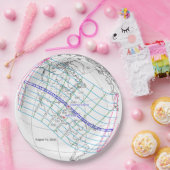 Totale Zonsverduistering 2045 Global Path Papieren Bordje (Feest)