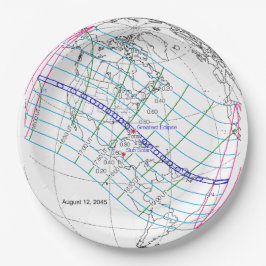Totale Zonsverduistering 2045 Global Path Papieren Bordje