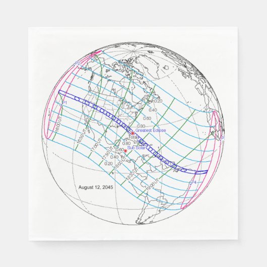 Totale Zonsverduistering 2045 Global Path Servet (Voorkant)