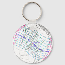 Totale Zonsverduistering 2045 Global Path Sleutelhanger