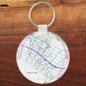 Totale Zonsverduistering 2045 Global Path Sleutelhanger (Achterkant)