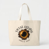 Totale Zonsverduistering 24 April, 2024 Grote Tote Bag (Voorkant)