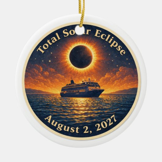 Totale zonsverduistering 2 augustus 2027 cruisesch keramisch ornament (Voorkant)