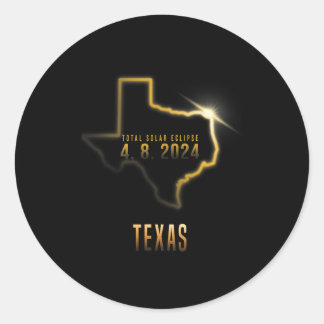 Totale zonsverduistering 4.08.2024 Texas Ronde Sticker