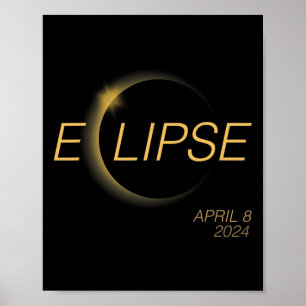 Totale Zonsverduistering 4.08.24 Amerika Totale Zo Poster