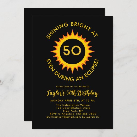 Totale Zonsverduistering 4.8.2024 50ste Verjaardag Kaart (Voorkant / Achterkant)