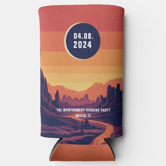 Totale Zonsverduistering 4.8.2024 Aangepaste locat Seltzer Blikjeskoeler (Voorkant)