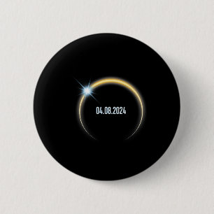 Totale zonsverduistering 4.8.2024 ronde button 5,7 cm