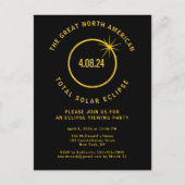 Totale Zonsverduistering 4/8/2024 USA Bezichtiging Uitnodiging Briefkaart (Voorkant)
