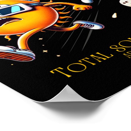 Totale Zonsverduistering 8-4-2024 Zon Vlooien Maan Poster (Hoek)