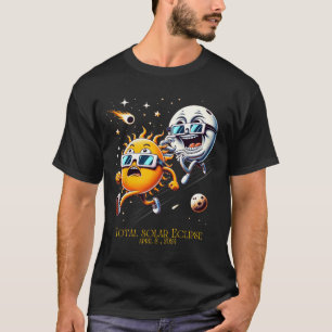 Totale Zonsverduistering 8-4-2024 Zon Vlooien Maan T-shirt