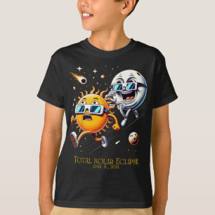 Totale Zonsverduistering 8-4-2024 Zon Vlooien Maan T-shirt