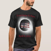 Totale zonsverduistering 8 april 2024 Amerikaanse T-shirt (Voorkant)