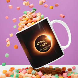 Totale Zonsverduistering 8 april 2024 Gepersonalis Tweekleurige Koffiemok