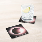 Totale zonsverduistering 8 april 2024 maanzon kartonnen onderzetters (Insitu)