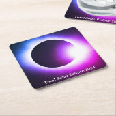 Totale zonsverduistering 8 april 2024 maanzon kartonnen onderzetters (Schuin)