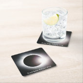 Totale zonsverduistering 8 april 2024 maanzon kartonnen onderzetters (Insitu)