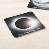 Totale zonsverduistering 8 april 2024 maanzon kartonnen onderzetters (Schuin)