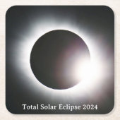 Totale zonsverduistering 8 april 2024 maanzon kartonnen onderzetters (Voorkant)