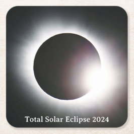 Totale zonsverduistering 8 april 2024 maanzon kartonnen onderzetters