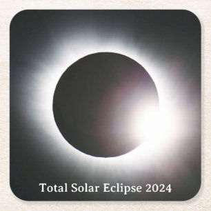 Totale zonsverduistering 8 april 2024 maanzon kartonnen onderzetters