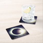 Totale zonsverduistering 8 april 2024 maanzon kartonnen onderzetters (Insitu)