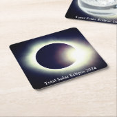 Totale zonsverduistering 8 april 2024 maanzon kartonnen onderzetters (Schuin)