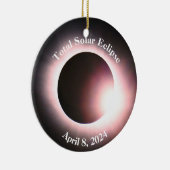 Totale zonsverduistering 8 april 2024 maanzon keramisch ornament (Rechts)