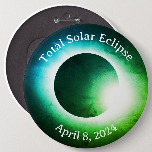 Totale zonsverduistering 8 april 2024 maanzon ronde button 6,0 cm (Voorkant /achterkant)