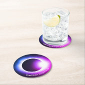 Totale zonsverduistering 8 april 2024 maanzon ronde kartonnen onderzetter (Insitu)