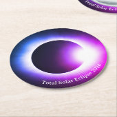 Totale zonsverduistering 8 april 2024 maanzon ronde kartonnen onderzetter (Gebogen)