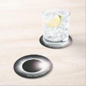 Totale zonsverduistering 8 april 2024 maanzon ronde kartonnen onderzetter (Insitu)