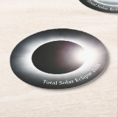 Totale zonsverduistering 8 april 2024 maanzon ronde kartonnen onderzetter (Gebogen)